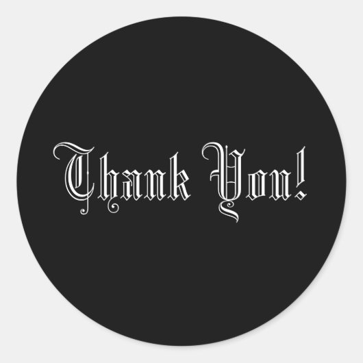 Sticker Rond Merci! Sceau d'enveloppe de texte Mariage officiel (Devant)