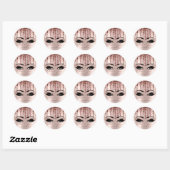 Sticker Rond Merci Scrip Nom 16e Rose nuptiale Eyelash gouttes  (Feuille)