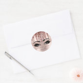 Sticker Rond Merci Scrip Nom 16e Rose nuptiale Eyelash gouttes  (Enveloppe)