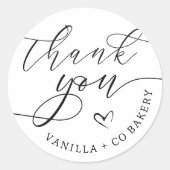 Sticker Rond Merci Script Coeur Produits cuits boulangerie affa (Devant)