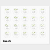 Sticker Rond Merci Script Eucalyptus Petite entreprise (Feuille)