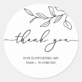 Sticker Rond Merci Script Feuilles PME (Devant)