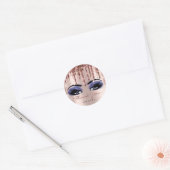 Sticker Rond Merci Script Marine Maquillage Rose Eyelash 3D gou (Enveloppe)