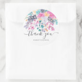 Sticker Rond Merci script séché floral sauvage aquarelle (Sac)