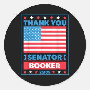 Sticker Rond Merci Sénateur Cory Booker 25 Heures Et 5 Minut