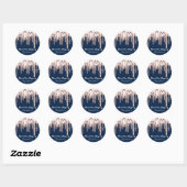 Sticker Rond Merci Shopping Marine Rose Confetti Coiffeur (Feuille)