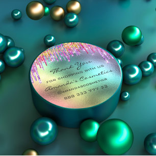 Sticker Rond Merci Shopping Rainbow Drivers Holographic