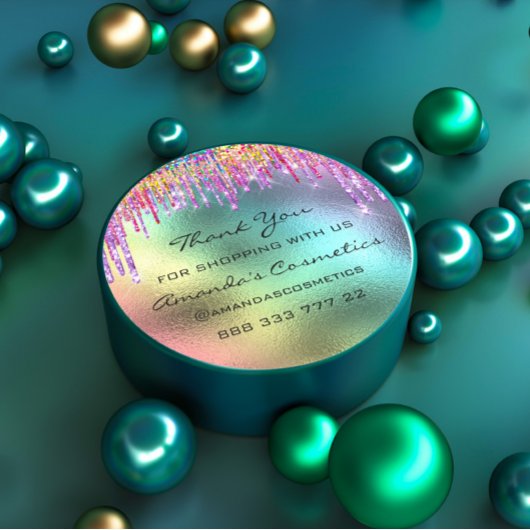 Sticker Rond Merci Shopping Rainbow Drivers Holographic