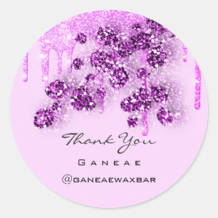 Sticker Rond Merci Shopping Sweet 16thPink Parties scintillant