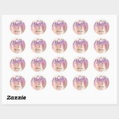Sticker Rond Merci Shopping Vacances Pink Drives Rose (Feuille)