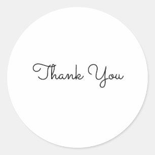 Sticker Rond merci simple carte de style de texte minimal