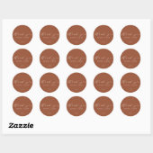 Sticker Rond Merci simple Élégant Mariage Terracotta (Feuille)