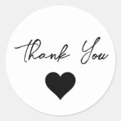 Sticker Rond Merci Simple Élégant Moderne Minimaliste Blanc (Devant)