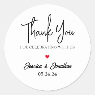 Sticker Rond Merci simple et élégant mariage préféré