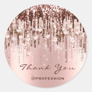 Sticker Rond Merci Small Business Drives Rose Drives Blush