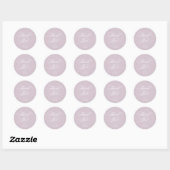 Sticker Rond Merci Soft Pink Elegant Script Graduation (Feuille)