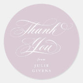 Sticker Rond Merci Soft Pink Elegant Script Graduation (Devant)