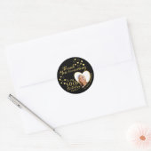 Sticker Rond Merci Solid Black et Gold 50e anniversaire (Enveloppe)