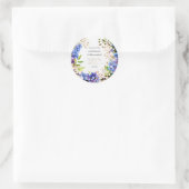 Sticker Rond Merci Something Blue: Fleur d'enfant et lin (Sac)