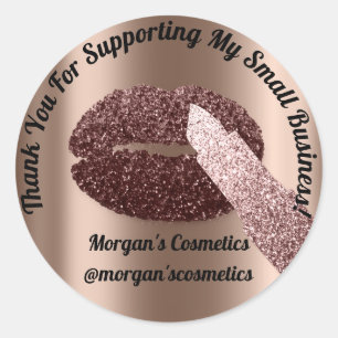 Sticker Rond Merci Soutien aux petites entreprises maquillage K