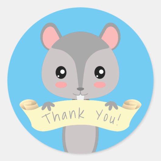 Sticker Rond Merci Squirel (Devant)