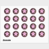 Sticker Rond Merci Starlight rose et Black Star & Wreath (Feuille)