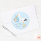 Sticker Rond Merci Stork livre mignonne bébé garçon (Enveloppe)