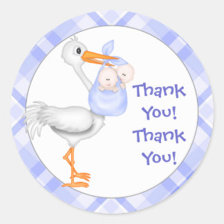 Sticker Rond Merci Stork & Twin Boys