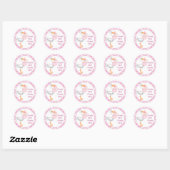 Sticker Rond Merci Stork & Twin Girls (Feuille)