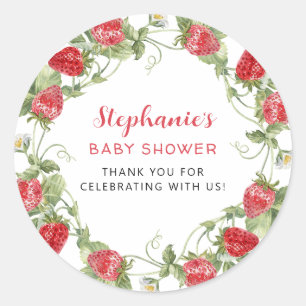 Sticker Rond Merci sucré aux fraises