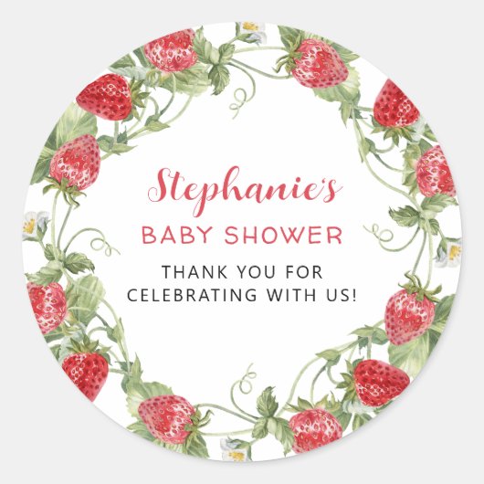 Sticker Rond Merci sucré aux fraises (Devant)