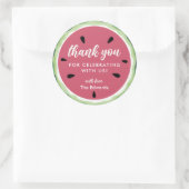 Sticker Rond Merci Summer Sweet Watermelon Baby shower (Sac)