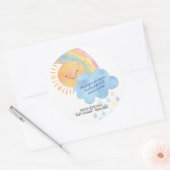 Sticker Rond Merci Sunshine Rainbow Baby shower (Enveloppe)