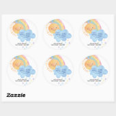 Sticker Rond Merci Sunshine Rainbow Baby shower (Feuille)