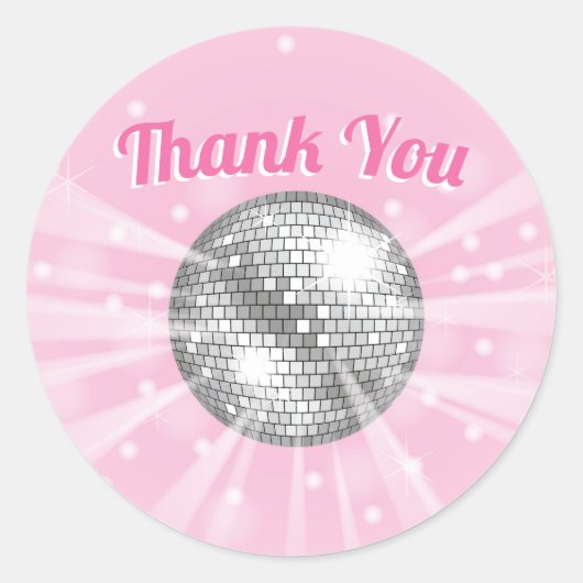 Sticker Rond Merci Super du Baby shower Disco Ball (Devant)