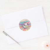 Sticker Rond Merci Super du Baby shower Disco Ball (Enveloppe)