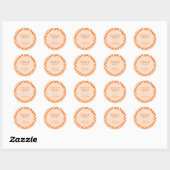 Sticker Rond Merci super Retro Orange Check Mariage personnalis (Feuille)