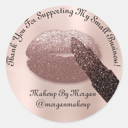 Sticker Rond Merci Support maquillage pour petites entreprises  (Devant)