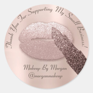 Sticker Rond Merci Support maquillage pour petites entreprises 