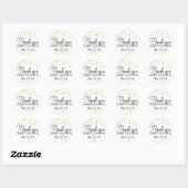 Sticker Rond Merci Sweet 16 Faux Gold Foil Parties scintillant (Feuille)