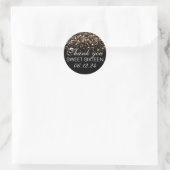 Sticker Rond Merci Sweet 16 Midnight Glam Gold (Sac)