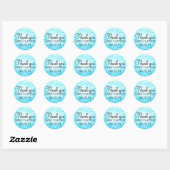 Sticker Rond Merci Sweet 16 Parties scintillant turquoise (Feuille)