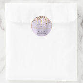 Sticker Rond Merci Sweet 16e Rose de la nuptiale Lavande (Sac)