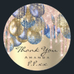 Sticker Rond Merci Sweet 16th Birthday Ballons Blue Gold Drips<br><div class="desc">Il s'agit simplement d'un outil moderne qui vous aide à attirer des clients dans votre entreprise et à faire croître votre entreprise Toute autre question,  s'il vous plaît faites-le moi savoir. florenceKdesig@gmail.com Avoir une journée spéciale! Design FlorenceK</div>