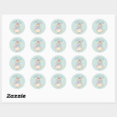 Sticker Rond Merci Teacup mignon (Feuille)