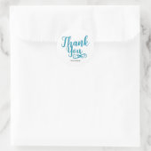 Sticker Rond MERCI Teal Type-ANY COLOR Favor personnalisé (Sac)