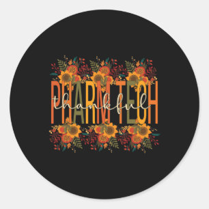 Sticker Rond Merci Technologue en pharmacie Thanksgiving Pharma
