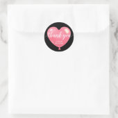 Sticker Rond Merci Texte Coeur rose Ballons (Sac)