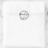 Sticker Rond Merci Texte Floral Wreath (Sac)