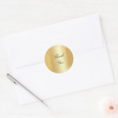 Sticker Rond Merci Texte Script Gold Look Modèle moderne (Enveloppe)